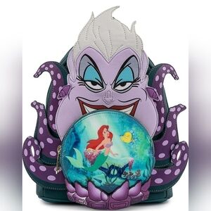 Loungefly Disney Villains Ursula Crystal Ball Double Strap Shoulder Bag Backpack